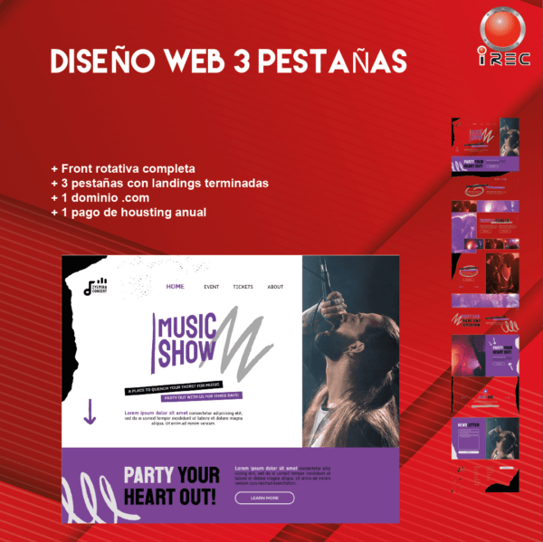 Diseño web + 3 pestañas